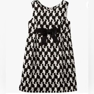 Lilly Pulitzer Girls 6Y Black/White Evie Fancy Fest Cat Design Shift Dress - EUC
